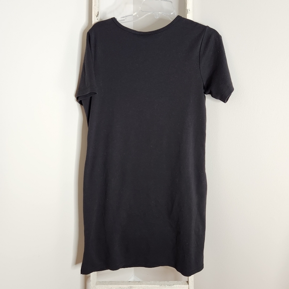 Quacker Factory Dress womens Medium Nautical sequins anchor short sleeve pockets - Picture 4 of 5